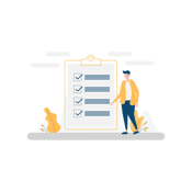 Illustration of a man looking at a checklist