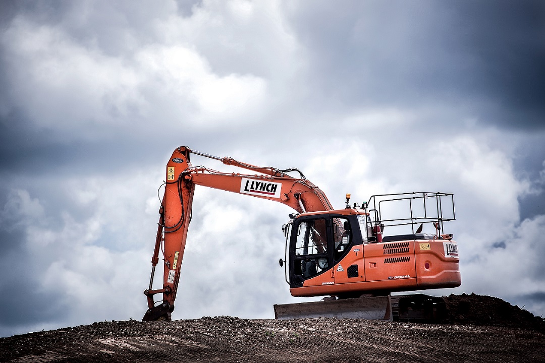 Digger at construction site